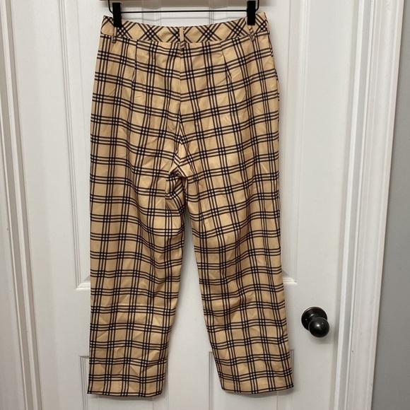 🆕 Yellow Plaid Trousers Dress Pants Small - Picture 5 of 13
